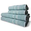 Ver imagem 1 de Jogo de Toalhas Itália Soft 4 Pçs - 2 Banho e 2 Rosto 430g/m² 100% Algodão Verde Claro