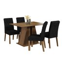 Ver imagem 2 de Conjunto Sala de Jantar Mesa Tampo de Madeira 4 Cadeiras Rustic/oxford Gisele Madesa