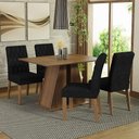 Ver imagem 1 de Conjunto Sala de Jantar Mesa Tampo de Madeira 4 Cadeiras Rustic/oxford Gisele Madesa