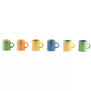 Mini Canecas Bicolor para Cafe 6 Pcs Cr501 Mimo Style 596