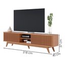 Ver imagem 3 de Rack Bancada Tv 75 Pol 218 Cm 4 Portas Fortaleza Freijo Colibri
