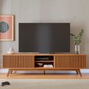 Ver imagem 2 de Rack Bancada Tv 75 Pol 218 Cm 4 Portas Fortaleza Freijo Colibri