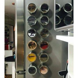 Kit 06 Portas Condimento Tempero Inox Magnético Imã Geladeira - 3