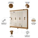 Ver imagem 3 de Guarda Roupa Casal 204cm 8 Portas Vitta Freijó/off Z17 - Mpozenato