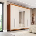 Ver imagem 1 de Guarda Roupa Casal 6 Portas 240cm com Espelho Madrid Politorno Móveis