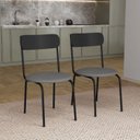 Ver imagem 1 de Kit 2 Cadeiras Estofadas Ergonômicas 188 em Aço Carbono Preto e Cinza