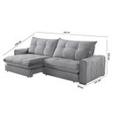 Ver imagem 4 de Sofá Firenze Linho 02 Módulos de 120cm B25cm Meu Sofá Online