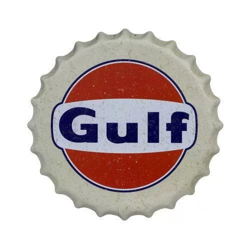 Quadro Em Alumínio Gulf Enfeite Tampa Grande 40 Cm Decoração Adega Churrasqueira Presente - 1