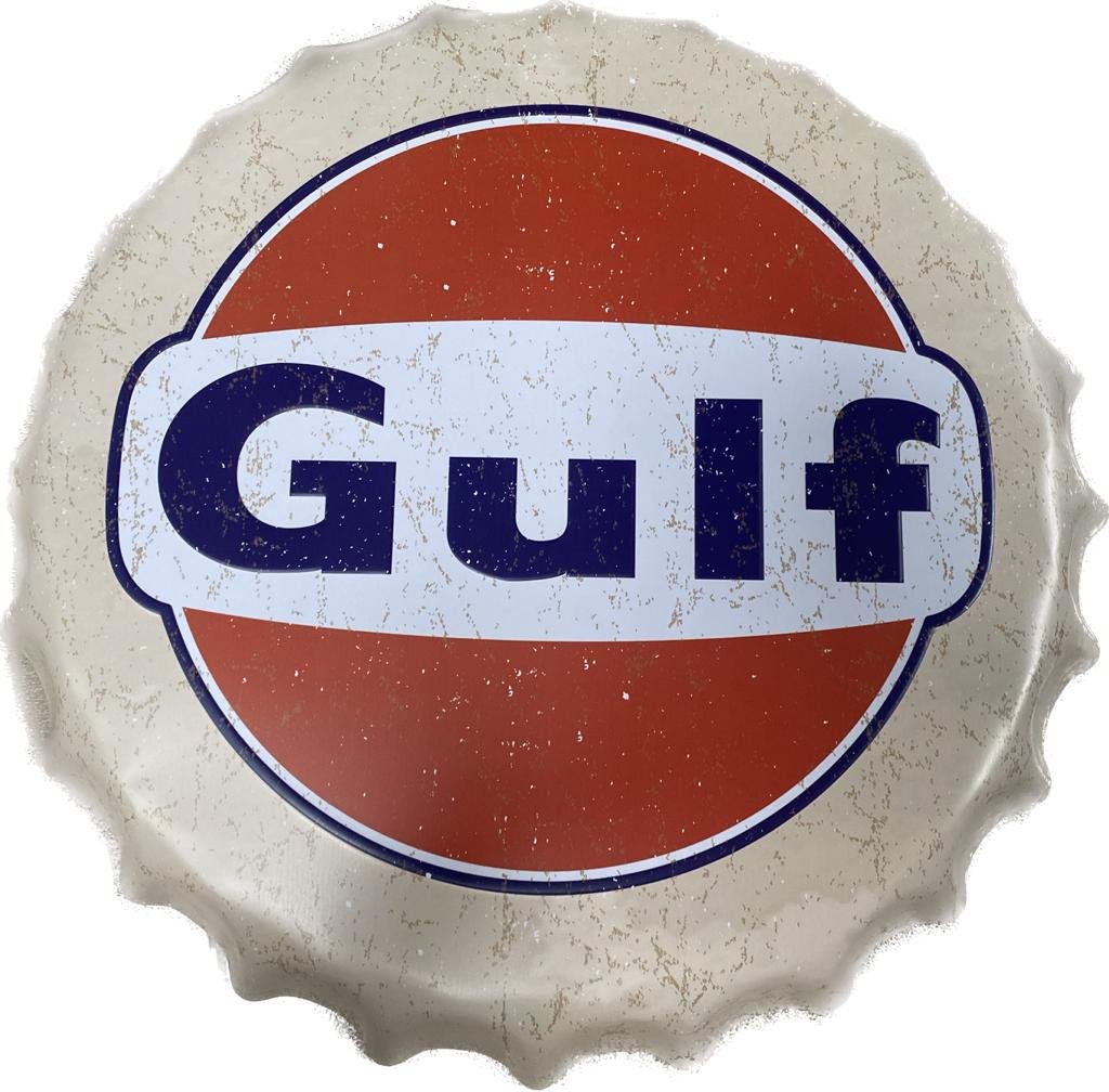 Quadro Em Alumínio Gulf Enfeite Tampa Grande 40 Cm Decoração Adega Churrasqueira Presente - 4