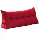 Ver imagem 1 de Almofada de Apoio Para Encosto de Cabeceira Mel Casal 140 cm Suede Vermelho - LM DECOR