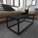 Ver imagem 1 de Mesa de Centro Sala Industrial Preta Quadrada Retangular Mesinha de Centro Sala Madeira