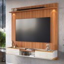 Ver imagem 1 de Painel River 1.8 com Led + Rack Bancada Atlas 1.8 Lukaliam Móveis Jequitiba/off White