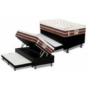 Ver imagem 1 de Cama Box Baú c/Auxiliar Solteiro: Colchão Molas Castor Pocket Silver Star Air Híbrido + Base CRC Cou