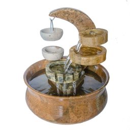 Fonte Cascata Lua Com Aromatizador Em Pedra Sabão - 2