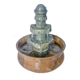 Fonte Cascata Bola Giratória Em Pedra Sabão - 2