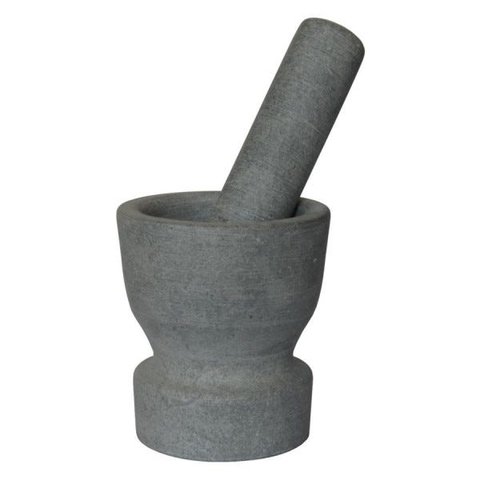 Pilão Almofariz Redondo Em Pedra Sabão