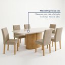 Ver mais imagens de Conjunto de Mesa de Jantar 6 Lugares 180x90cm com Vidro Cinamomo e Off White