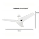 Ver imagem 7 de Ventilador de Teto Com Controle Remoto Natuvent Callis No Light 3 Pás Madeira Imbuia 220v