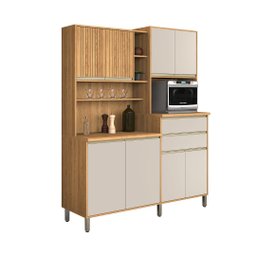 Armário Cozinha Gabi 8 Portas Moderno Ripado Varias Cores:off White - 2