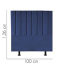 Ver imagem 2 de Cabeceira Estofada Solteiro 100cm Sophia Suede Azul Marinho - D a Decor