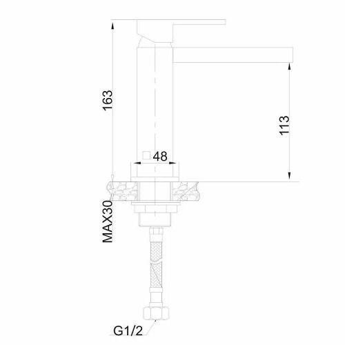 Misturador Monocomando Lavatório Mesa Bica Baixa Black – Jiwi - V-83301-59H - 2