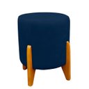 Ver imagem 3 de Kit 02 Puff Thor Redondo para Sala e Quarto Veludo Azul Marinho - W&D Decor