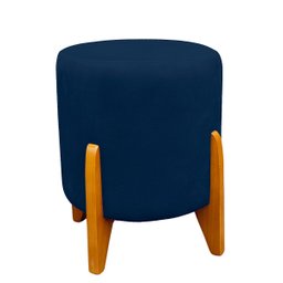 Kit 02 Puff Thor Redondo para Sala e Quarto Veludo Azul Marinho - W&D Decor - 3