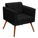 Ver imagem 2 de Kit 2 Poltrona Decorativa Elisa Suede Preto Pés Palito - D'Rossi