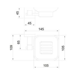 Saboneteira Quadrada - Metal Cromado E Vidro - Linha Berlin - 2