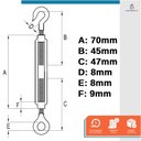 Ver imagem 6 de 40 Esticador para Cabos de Aço 3/16 Polegadas (4,8mm)