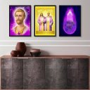 Ver imagem 2 de Kit 3 Quadros Decorativos Saint Germain com Jesus Cristo 33x24cm - com Vidro:madeira Branca