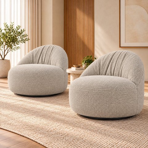 Kit 2 Poltronas Orgânicas Base Fixa Estofadas Design Moderno Luna Espresso Móveis