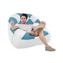 Ver imagem 3 de Kit 02 Poltrona Paloma Escritório Sala Pé Plástico Suede Branco e Suede Azul Turquesa - Dominic Deco
