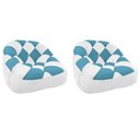 Ver imagem 1 de Kit 02 Poltrona Paloma Escritório Sala Pé Plástico Suede Branco e Suede Azul Turquesa - Dominic Deco