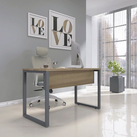 Escrivaninha Mesa Escritório X 150cm Industrial Noce Naturalle e Grafito Marrom/Marromle