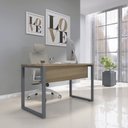 Ver imagem 1 de Escrivaninha Mesa Escritório X 150cm Industrial Noce Naturalle e Grafito Marrom/Marromle