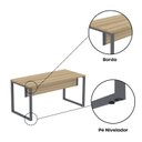 Ver mais imagens de Escrivaninha Mesa Escritório X 150cm Industrial Noce Naturalle e Grafito Marrom/Marromle