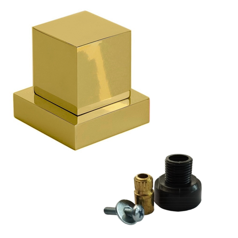Acabamento Registro Volante Quadrado P/ Docol Metal Dourado