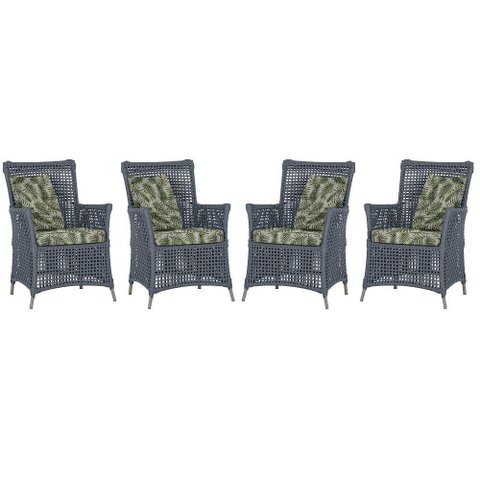 4 Poltronas Igapó Alumínio Pintura Fendi Corda Náutica E5 Prata