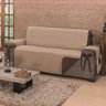 Protetor de Sofá Premium com Laços 3 Lugares Avulso King Dupla Face Cáqui/tabaco - Algodão - 1