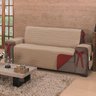 Protetor de Sofá Premium com Laços 3 Lugares Avulso King Dupla Face Vermelho/cáqui - Algodão - 4