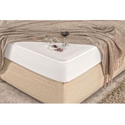 Protetor Impermeável Para Colchão Casal King com Elástico Em Toda Volta - Branco - 3