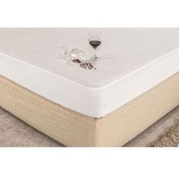 Protetor Impermeável Para Colchão Casal King com Elástico Em Toda Volta - Branco - 4