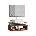Ver imagem 3 de Gabinete Banheiro Jade 60 Cm Armário com Espelheira, Cuba e Tampo de Vidro Temperado:natura