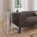 Ver imagem 1 de Mesa Lateral Industrial Encaixe Elena Vidro Branco