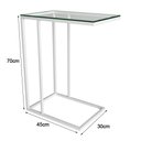 Ver imagem 2 de Mesa Lateral Industrial Encaixe Elena Vidro Branco