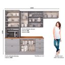 Ver imagem 3 de Cozinha Modulada Completa Americana 5 Peças 2 Aéreos + 1 Balcão + 1 Paneleiro + 1 Complemento