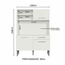 Ver imagem 4 de Armário de Cozinha Compacta 120cm Branco Life Madesa
