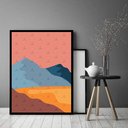 Ver imagem 2 de Quadro Decorativo Abstrato Montanha Cores - 70x50cm:moldura Preta