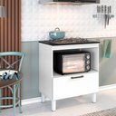 Ver imagem 1 de Balcão Para Cooktop 4 Bocas 1 Porta Branco Lacca Master Zanzini